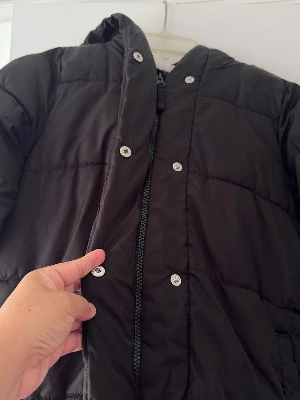 Old Navy Kids Black Sherpa-Lined Hooded Puffer Coat